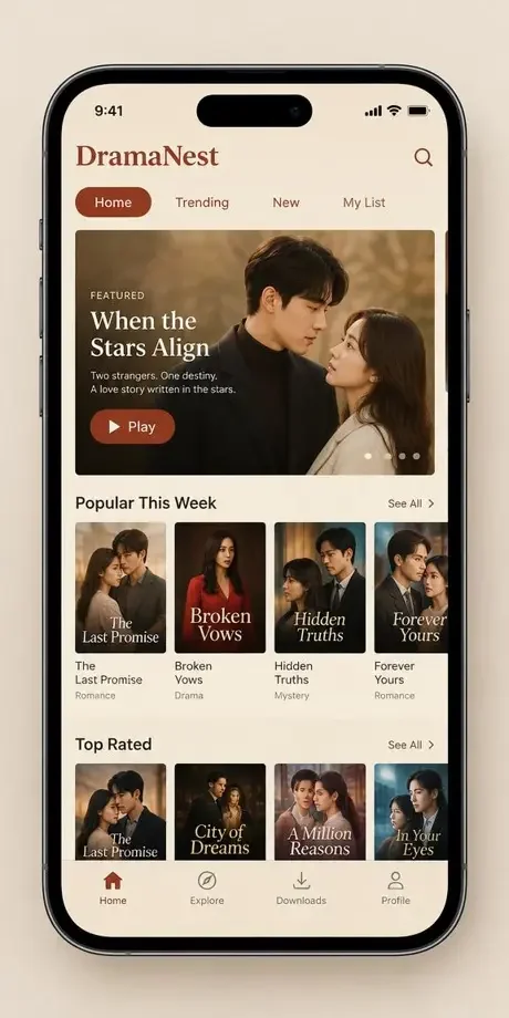 日本短剧 APP 界面预览